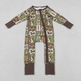 LR2949 baby boys duck camo long sleeves zipper romper
