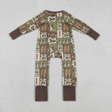 LR2949 baby boys duck camo long sleeves zipper romper