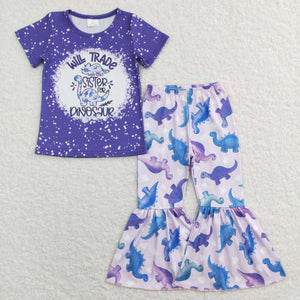 GSPO0915-- dinosaur purple girls outfits