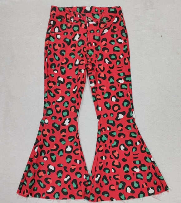 new style red leopard jeans