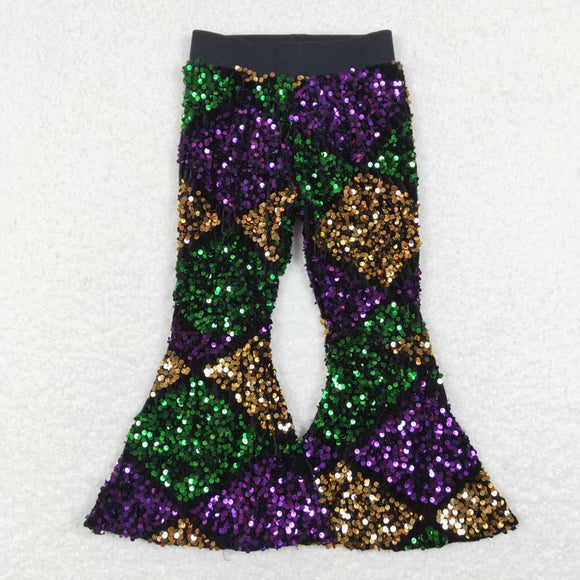 P0359-- Fish scale  Sequined bell bottoms