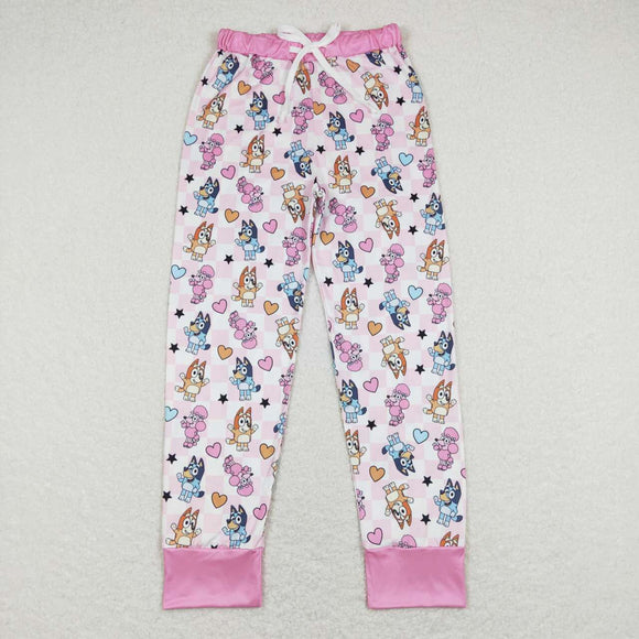 P0393--Adult Valentine dog heart pink pants