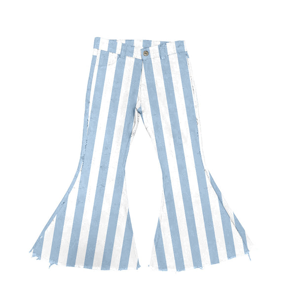 Deadline May 15 pre order Light blue stripe flare jeans girls denim pants