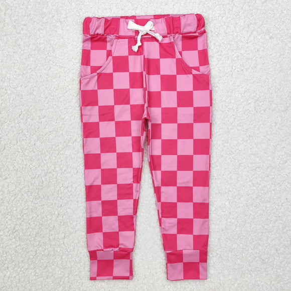 P0700 baby girl clothes pink gingham print girl winter pant