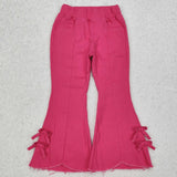 P0731 Girls rose bow Jeans