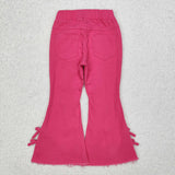 P0731 Girls rose bow Jeans