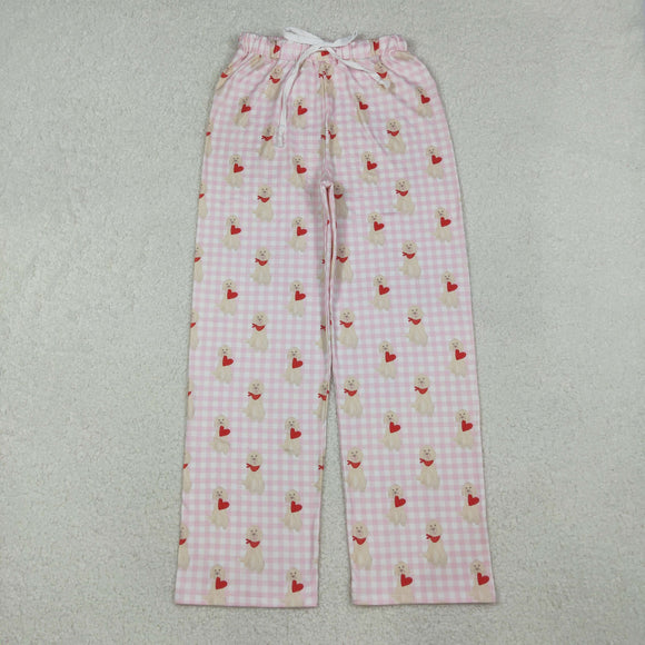 P0849 Valentine's Day baby puppy checkered long pant