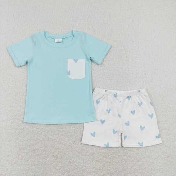 BSSO0413--Valentine love blue boy outfits