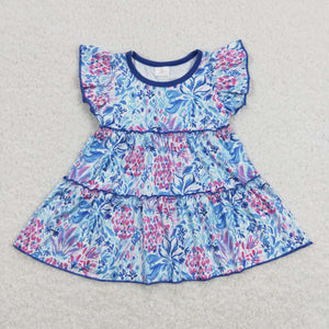 GT0474---Flutter sleeves blue floral baby girls shirt