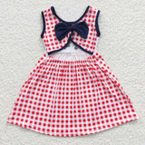 embroidered 4th of July red plaid girls dress