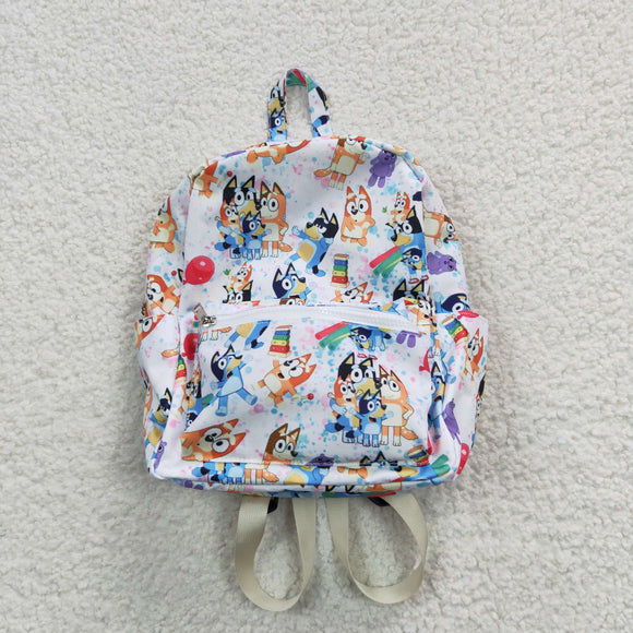 High quality blue dog cartoon print backpack