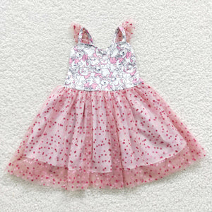 pink cat tulle cartoon Dresses