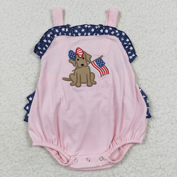 4th of July dog pink girls bubble 12-18M ,2T SOLD OUT