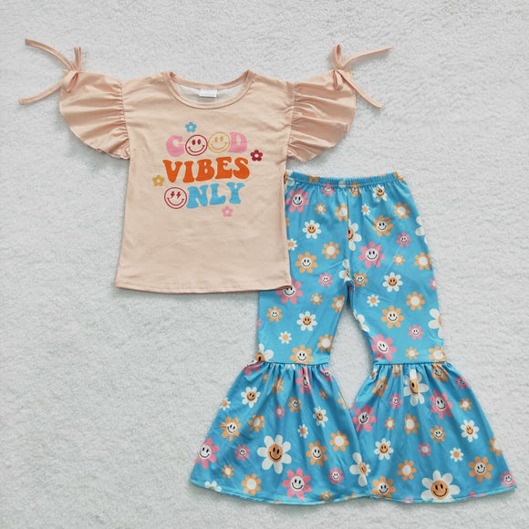 good vibes only floral girls outfit