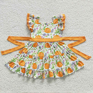 Halloween pumpkin orange dot dress