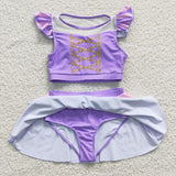 summer purple and pink girls swimsuit