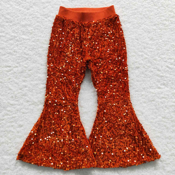 new style orange Sequined bell bottoms