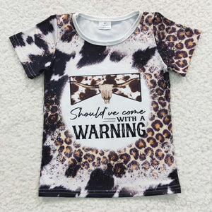 short sleeve warning girl top