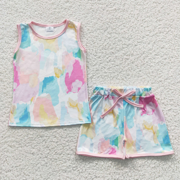 summer Color patch girls outfit