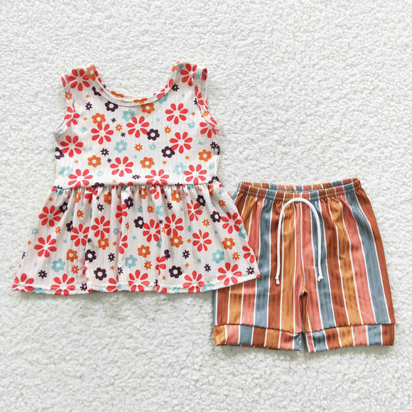summer floral girls outfit