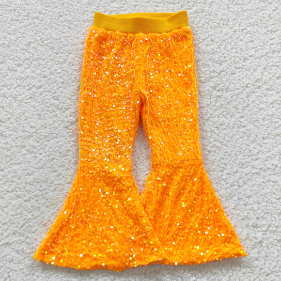 new style orange Sequined bell bottoms