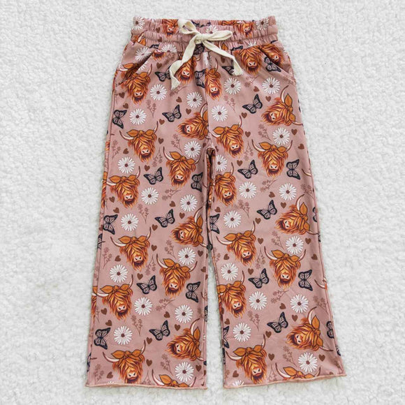 western butterfly and cow loose pants