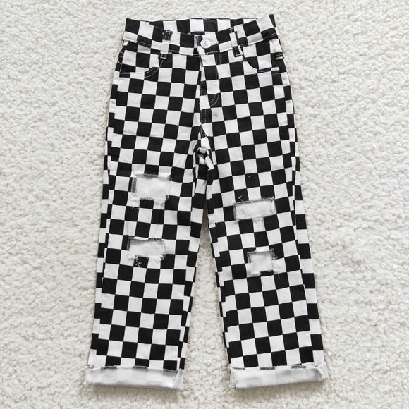 new style Checkered jeans black