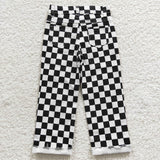new style Checkered jeans black