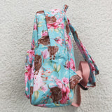 High quality  western highland cow flower print backpack