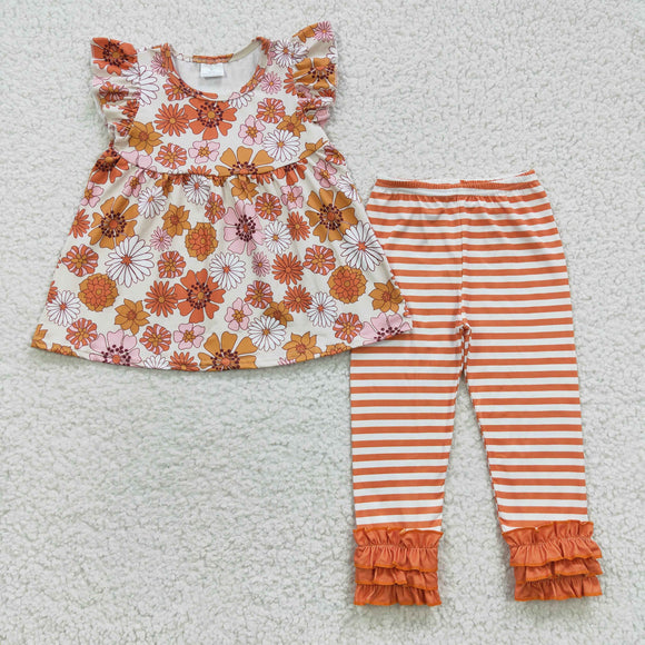 floral orange girl outfit