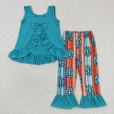 turquoise green girls outfit