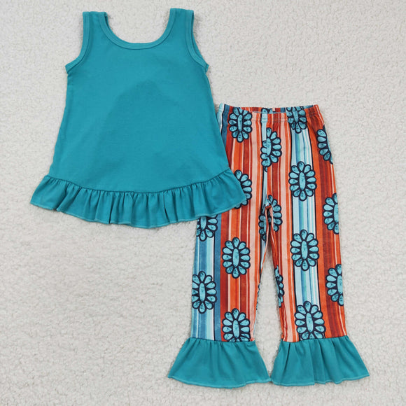turquoise green girls outfit