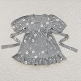 summer cotton floral grey dress