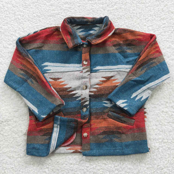 new style western long sleeve blue and red boy jacket