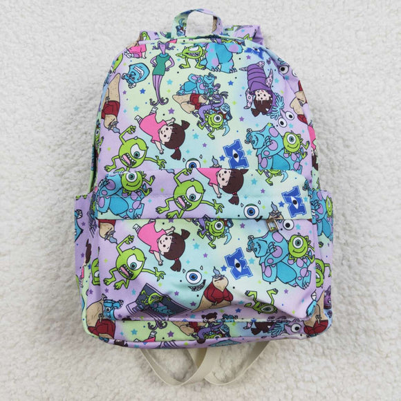 High quality cartoon green print backpack
