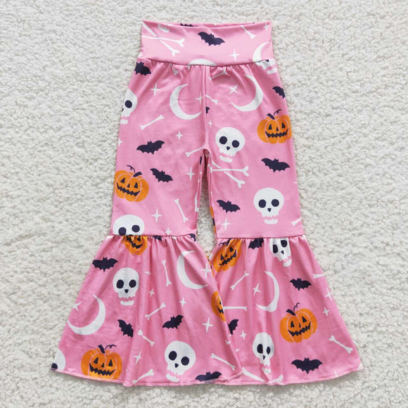 Halloween pumpkin and bat pink pants