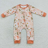 long sleeve floral orange zip sleeper