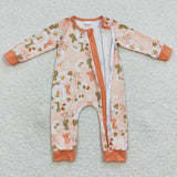 long sleeve floral orange zip sleeper