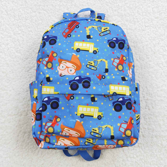 High quality cartoon blue print backpack
