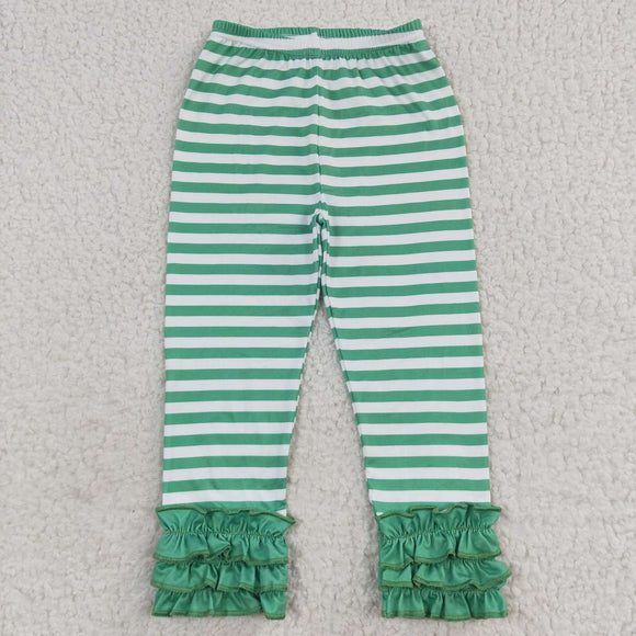 green ruffle leggings