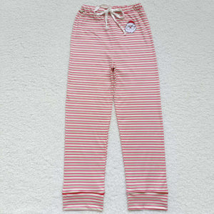 Adult straight embroidered pants with Christmas stripes
