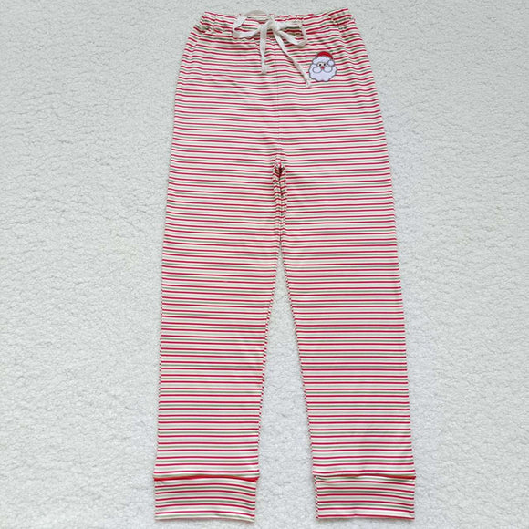 Adult straight embroidered pants with Christmas stripes