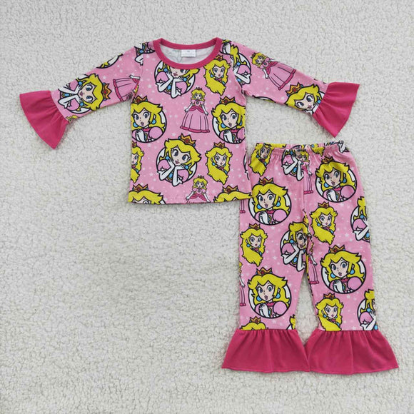 long sleeve cartoon princess pajamas outfits