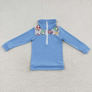 cartoon blue girl pullover