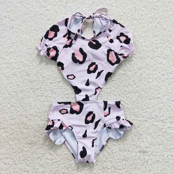 leopard pink One-piece swimsuit