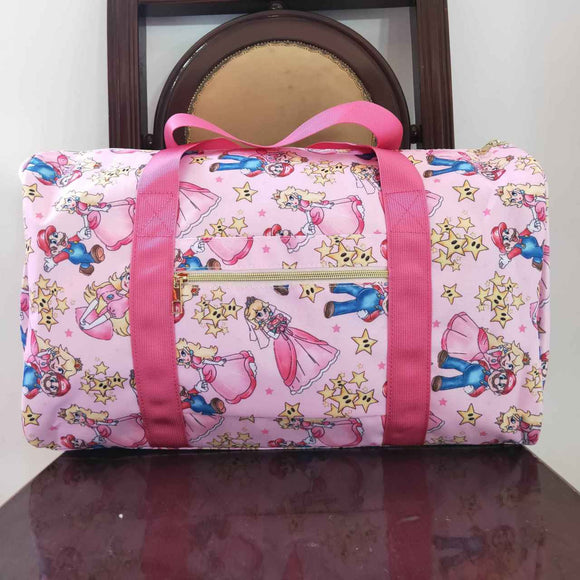 High quality CARTOON princess pink print women's duffel bag