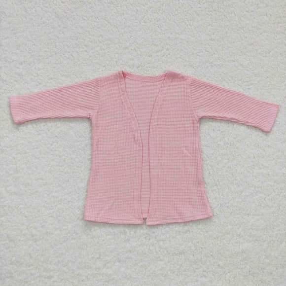 GT0249--deep pink Waffle cotton cardigan