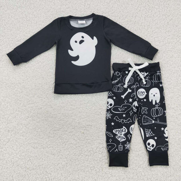 long sleeve Halloween ghost black boy outfits