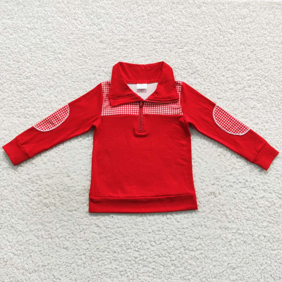 BT0290--red cotton and milk silk pullover