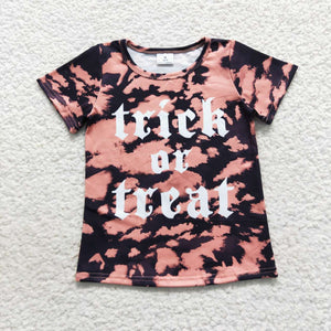 Halloween short sleeve treat girl top